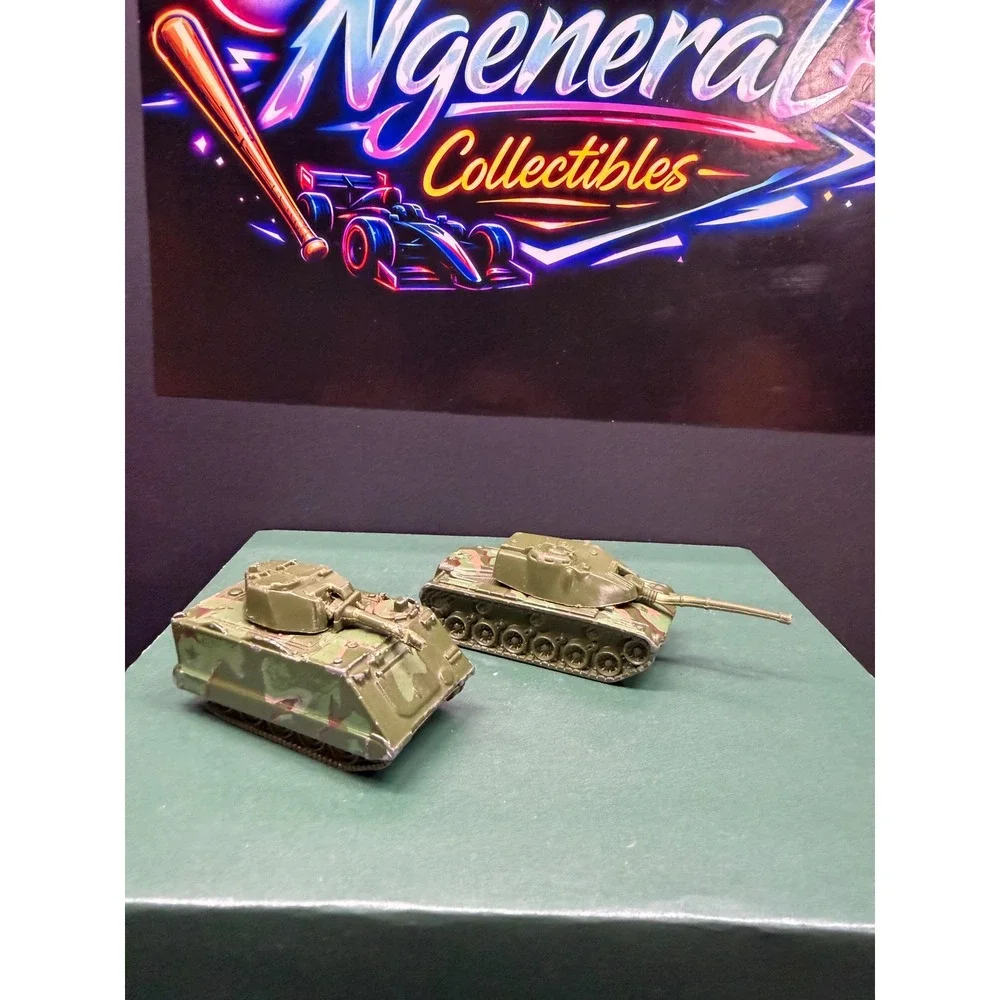 Vintage Hot Wheels Military Tank Set 1974 Gun Bucket 1983 Battle Tank Camo